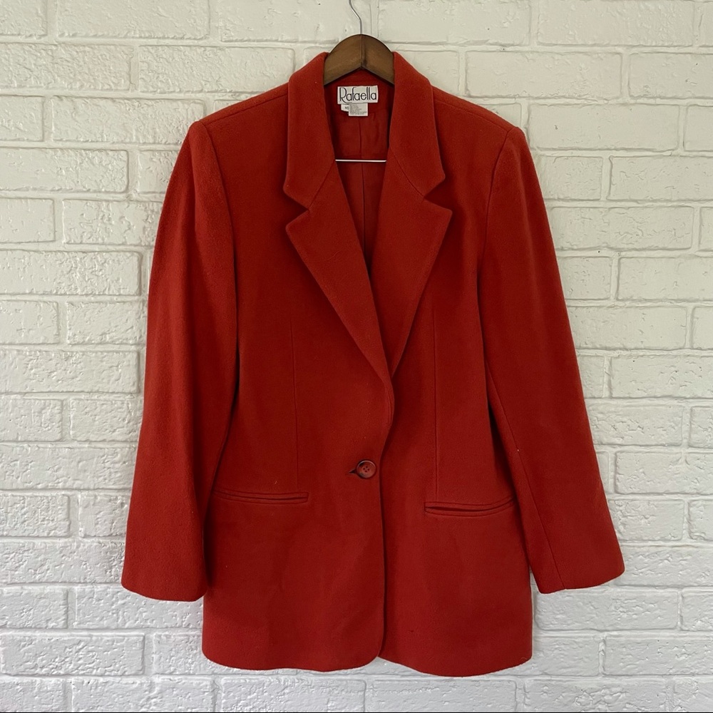 Rafaella orange wool cashmere blend pea coat size 10